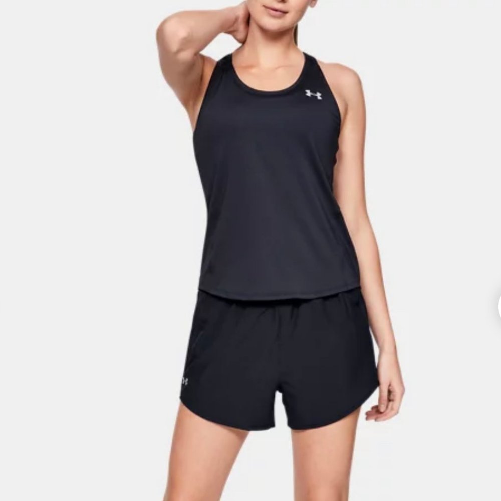 🌹 SALE 🌹 Under Armour Women's Speed Stride Shorts Black Size 1290872 001 - Picture 3 of 5